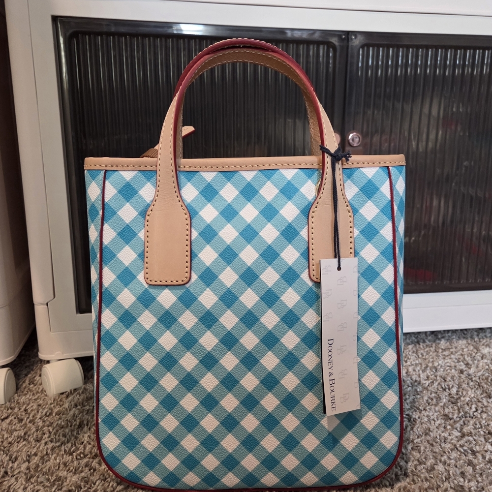 NWT Dooney & Bourke Gingham Small Handle Tote - Picture 6 of 8